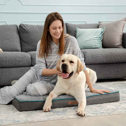 Waterproof Dog Bed Cover Replacement, Large 36x27x3in, Green | 100% Oxford Fabric, For Outdoor and Indoor Use, Machine Washable, Custom Fit for Dog or Cat Pet Mats, Easy Care