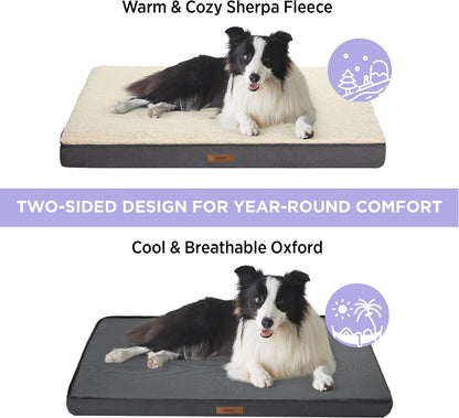 Waterproof Dog Bed Cover Replacement, Large 36x27x3in, Green | 100% Oxford Fabric, For Outdoor and Indoor Use, Machine Washable, Custom Fit for Dog or Cat Pet Mats, Easy Care