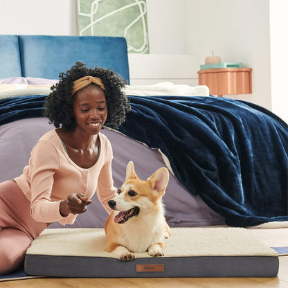 Waterproof Dog Bed Cover Replacement, Large 36x27x3in, Green | 100% Oxford Fabric, For Outdoor and Indoor Use, Machine Washable, Custom Fit for Dog or Cat Pet Mats, Easy Care