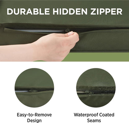 Waterproof Dog Bed Cover Replacement, Large 36x27x3in, Green | 100% Oxford Fabric, For Outdoor and Indoor Use, Machine Washable, Custom Fit for Dog or Cat Pet Mats, Easy Care