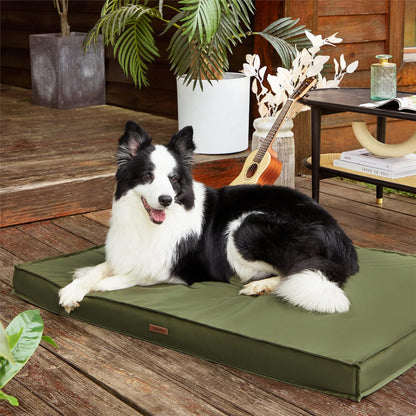 Waterproof Dog Bed Cover Replacement, Large 36x27x3in, Green | 100% Oxford Fabric, For Outdoor and Indoor Use, Machine Washable, Custom Fit for Dog or Cat Pet Mats, Easy Care
