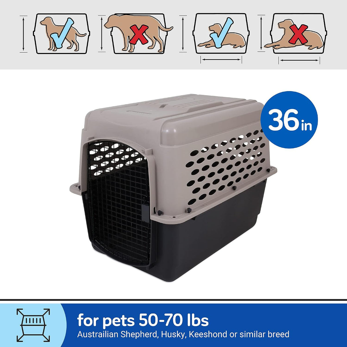 Vari Dog Kennel, Carrier, XS 19in, Up to 10lbs, Taupe