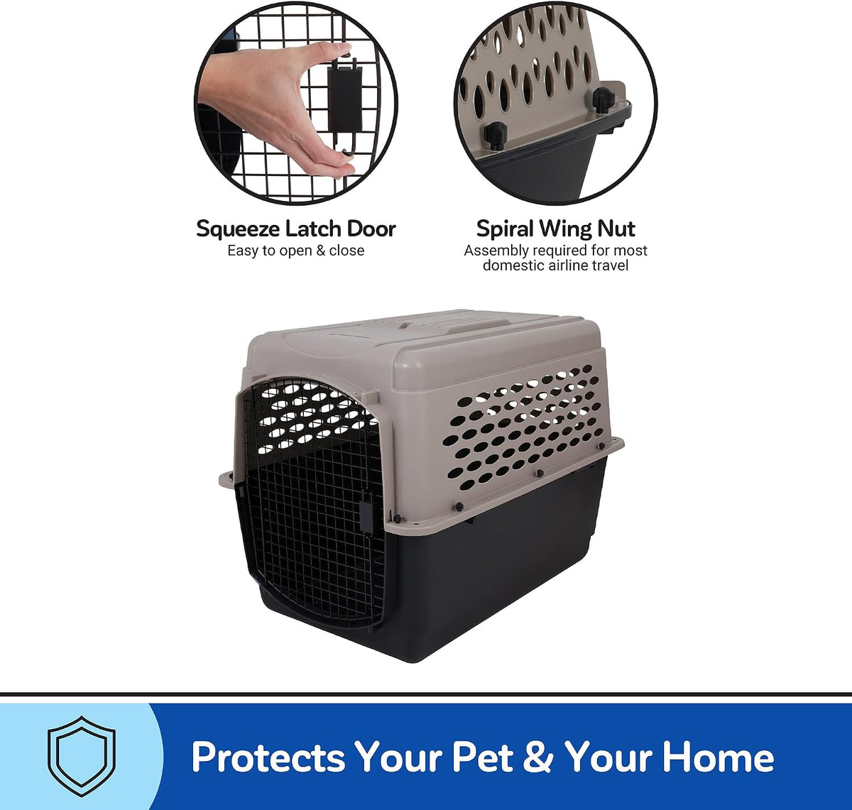 Vari Dog Kennel, Carrier, XS 19in, Up to 10lbs, Taupe