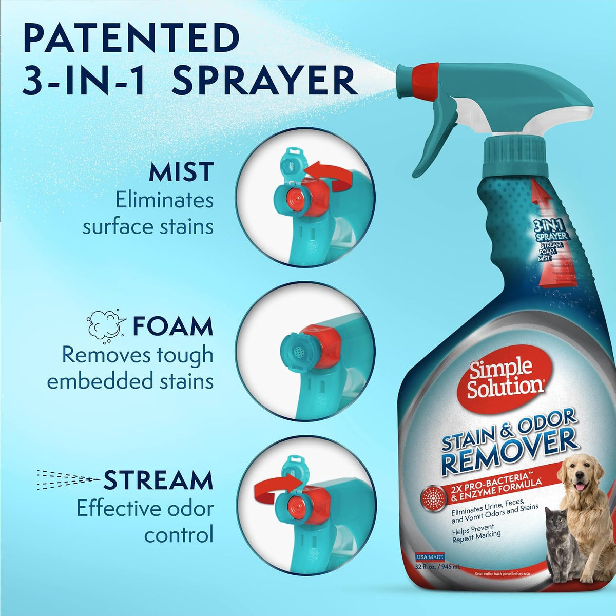 Extreme Stain & Odor Remover, Pee Cleaner, 32oz (Pack of 2)