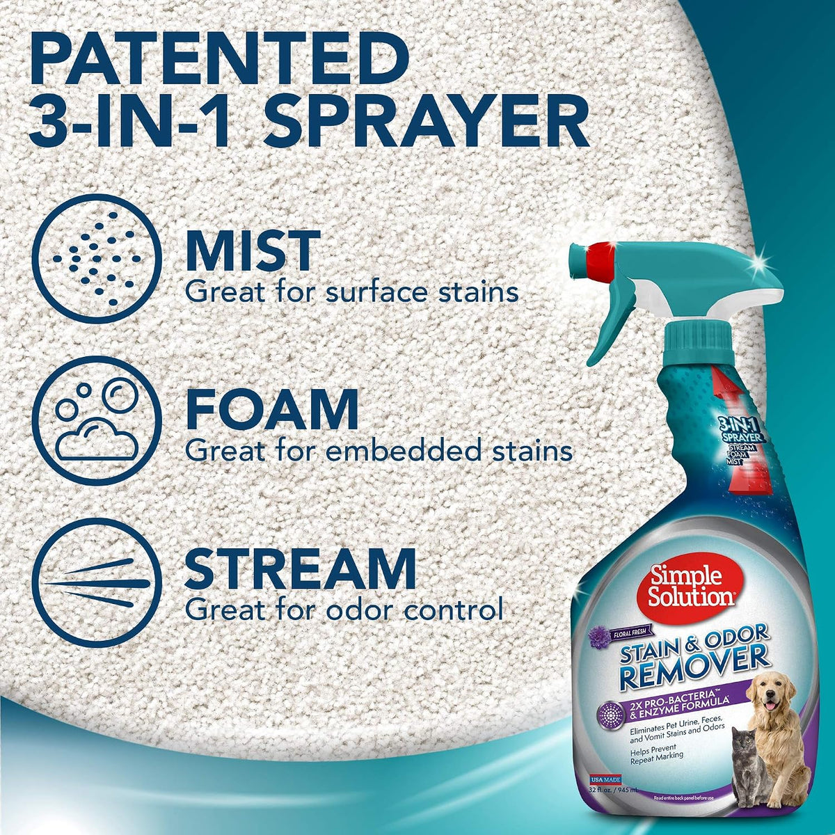 Extreme Stain & Odor Remover, Pee Cleaner, 32oz (Pack of 2)