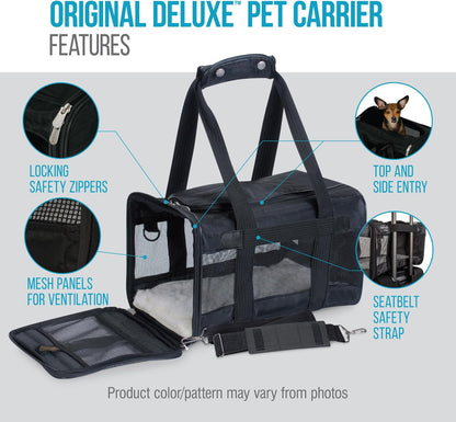 Original Deluxe Travel Pet Carrier, Airline Approved - Black, Large