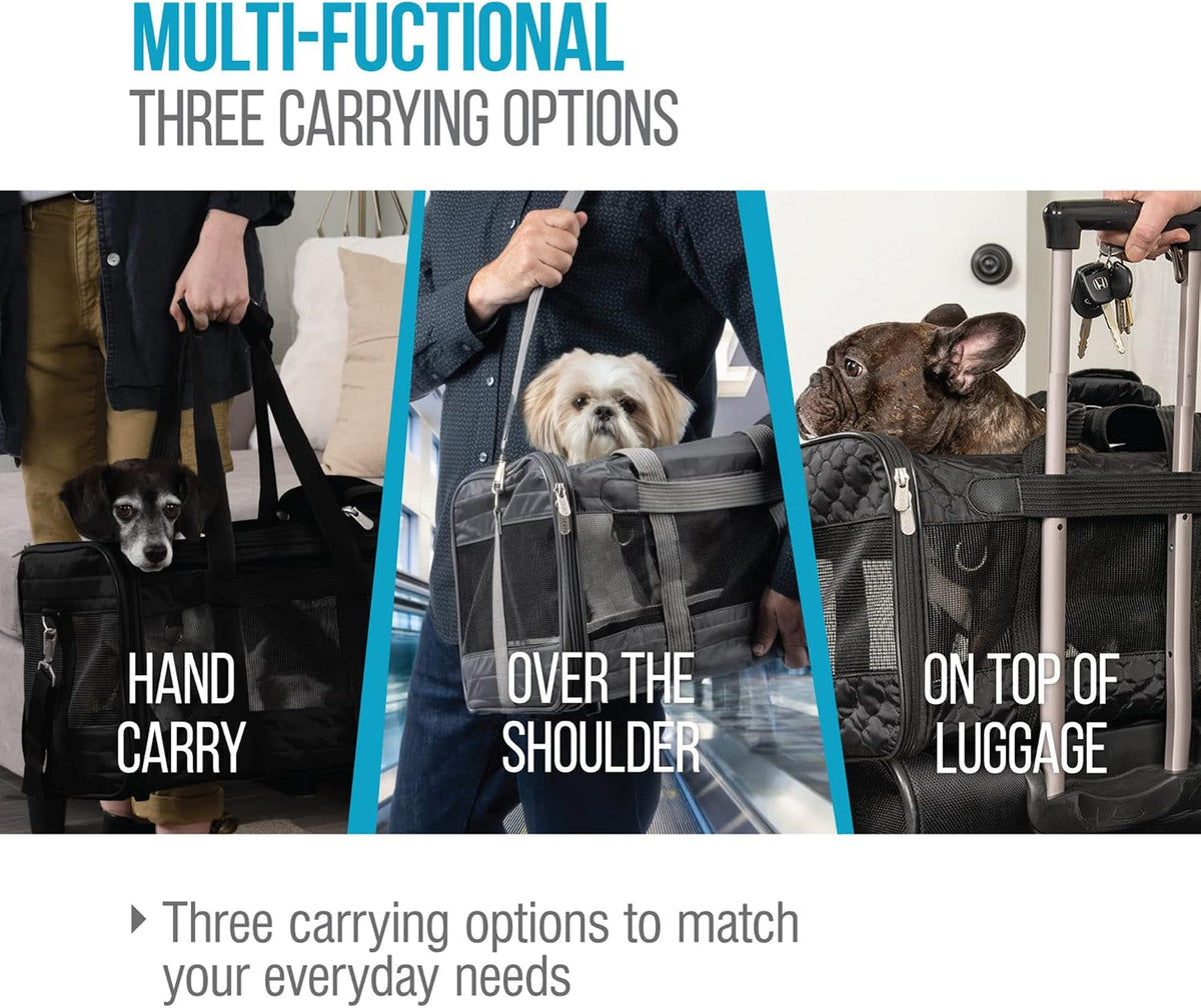 Original Deluxe Travel Pet Carrier, Airline Approved - Black, Large