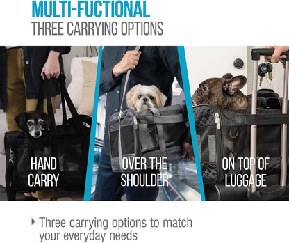 Original Deluxe Travel Pet Carrier, Airline Approved - Black, Large