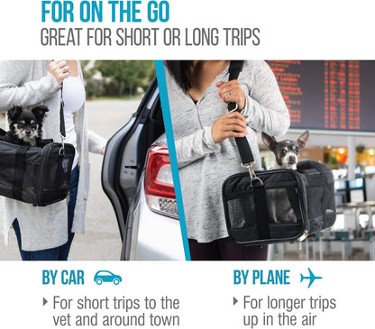 Original Deluxe Travel Pet Carrier, Airline Approved - Black, Large