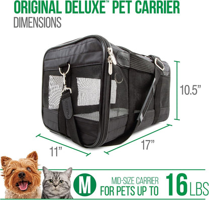 Original Deluxe Travel Pet Carrier, Airline Approved - Black, Large
