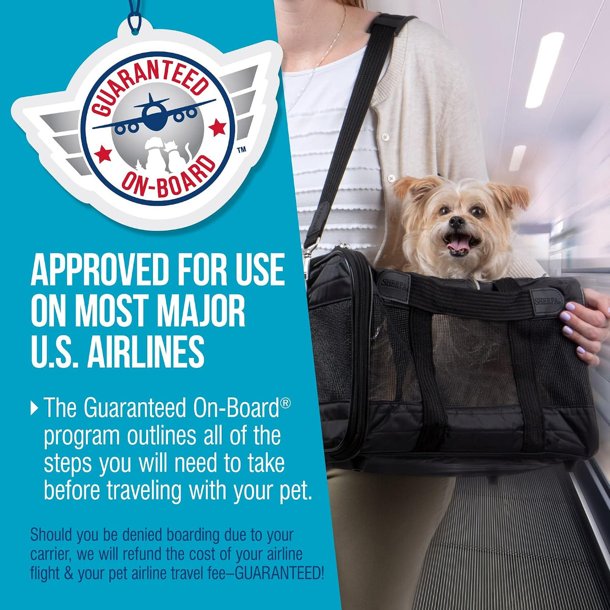 Original Deluxe Travel Pet Carrier, Airline Approved - Black, Large