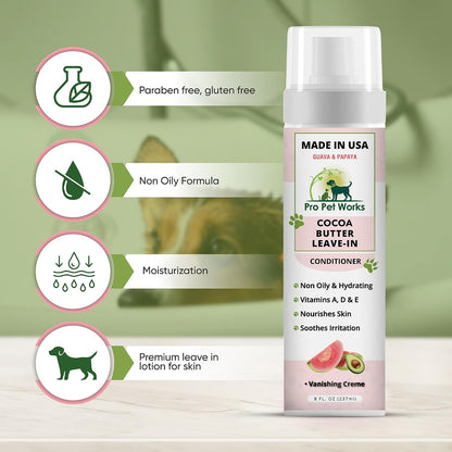 Oatmeal Dog Shampoo and Conditioner for Allergies, Itching and Sensitive Skin - Smelly, Itchy Pet Cleaning Supplies - Puppy Wash, Anti Itch and Dandruff, All Natural Formula - with Omega 3's