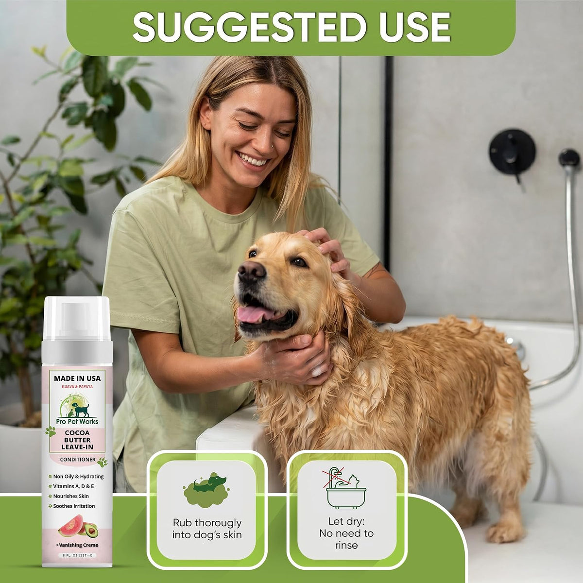 Oatmeal Dog Shampoo and Conditioner for Allergies, Itching and Sensitive Skin - Smelly, Itchy Pet Cleaning Supplies - Puppy Wash, Anti Itch and Dandruff, All Natural Formula - with Omega 3's