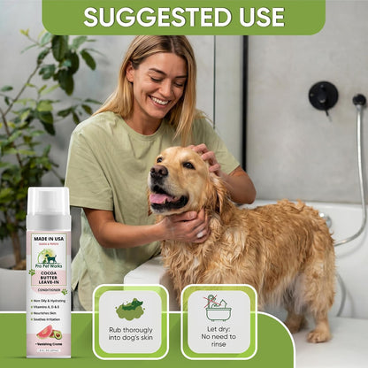 Oatmeal Dog Shampoo and Conditioner for Allergies, Itching and Sensitive Skin - Smelly, Itchy Pet Cleaning Supplies - Puppy Wash, Anti Itch and Dandruff, All Natural Formula - with Omega 3's