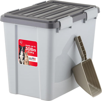 Dog Food Storage Container, Up to 30 lbs, Gray/Dark Gray