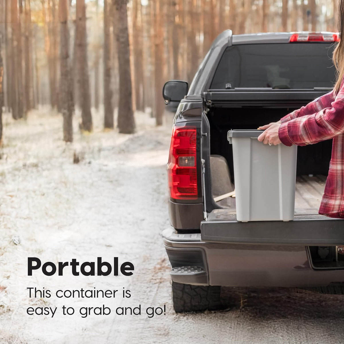 Dog Food Storage Container, Up to 30 lbs, Gray/Dark Gray