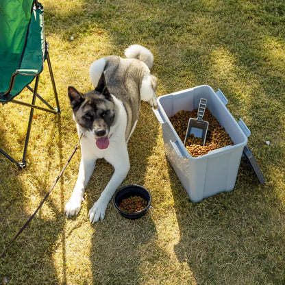 Dog Food Storage Container, Up to 30 lbs, Gray/Dark Gray