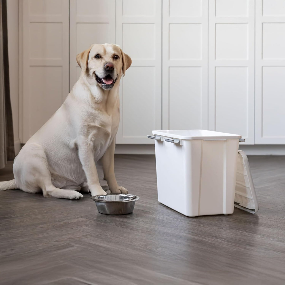 Dog Food Storage Container, Up to 30 lbs, Gray/Dark Gray