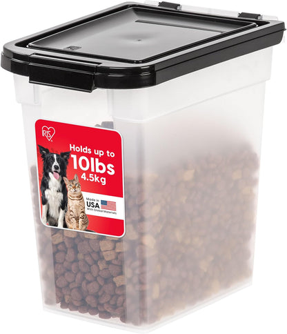 Airtight Pet Food Storage Rolling Container, 30 lb Capacity, Black