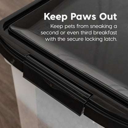 Airtight Pet Food Storage Rolling Container, 30 lb Capacity, Black
