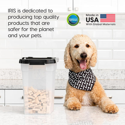 Airtight Pet Food Storage Rolling Container, 30 lb Capacity, Black