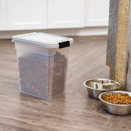 Airtight Pet Food Storage Rolling Container, 30 lb Capacity, Black