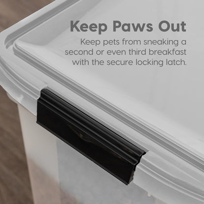 Airtight Pet Food Storage Rolling Container, 30 lb Capacity, Black