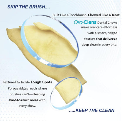Oral Hygiene Chews for Small Dogs-Enzymatic Dental Treats for Daily Oral Care, Cleans Teeth and Freshens Breath, Reduces Plaque, Bacteria and Tartar Build Up Without Brushing-30 Chews
