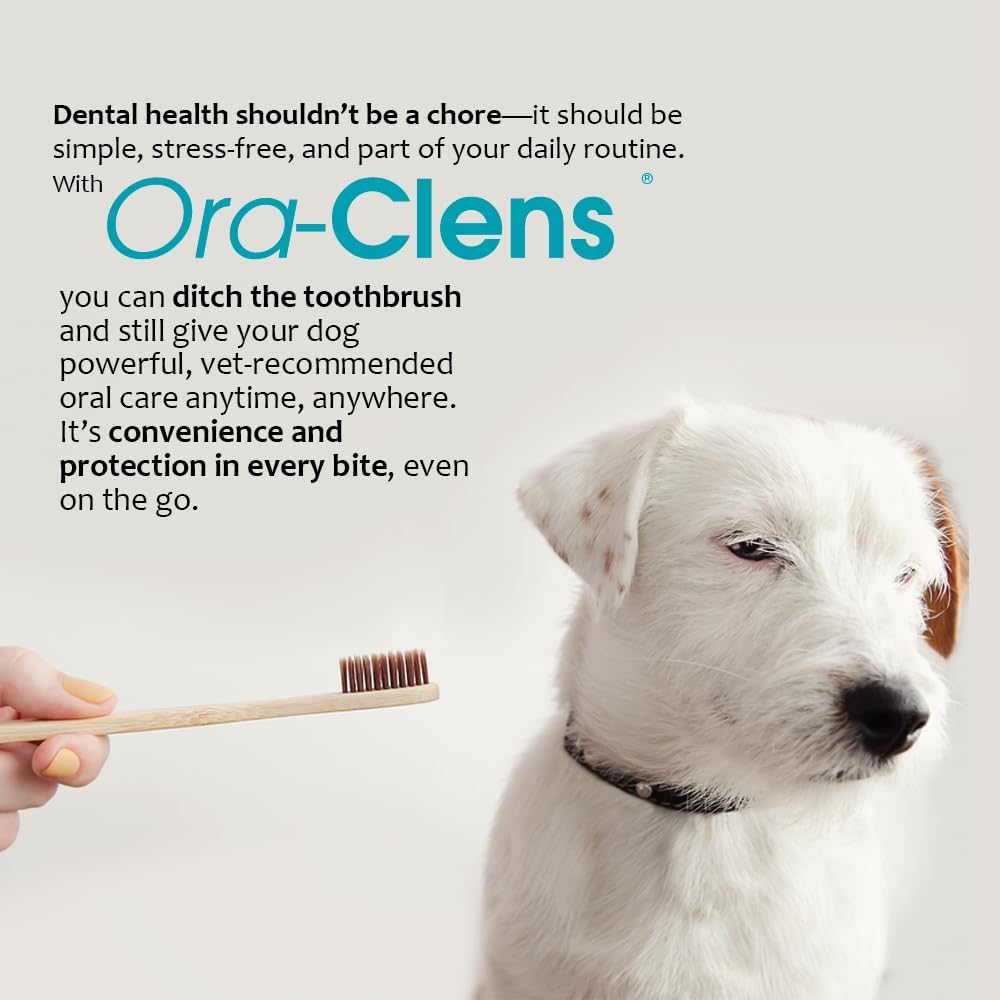 Oral Hygiene Chews for Small Dogs-Enzymatic Dental Treats for Daily Oral Care, Cleans Teeth and Freshens Breath, Reduces Plaque, Bacteria and Tartar Build Up Without Brushing-30 Chews