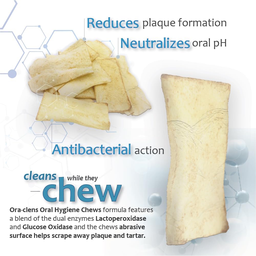Oral Hygiene Chews for Small Dogs-Enzymatic Dental Treats for Daily Oral Care, Cleans Teeth and Freshens Breath, Reduces Plaque, Bacteria and Tartar Build Up Without Brushing-30 Chews