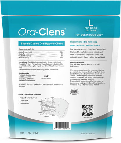 Oral Hygiene Chews for Small Dogs-Enzymatic Dental Treats for Daily Oral Care, Cleans Teeth and Freshens Breath, Reduces Plaque, Bacteria and Tartar Build Up Without Brushing-30 Chews
