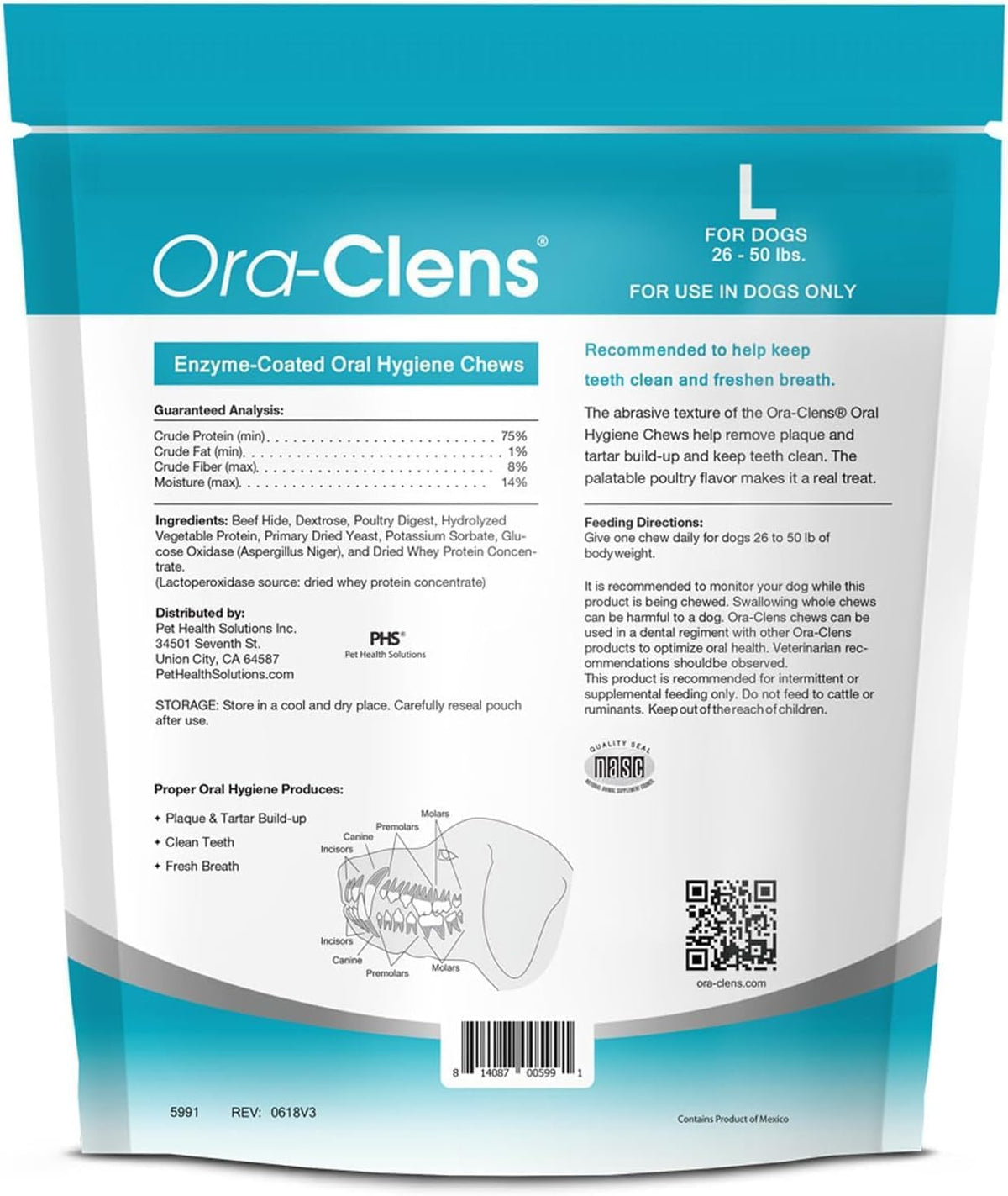 Oral Hygiene Chews for Small Dogs-Enzymatic Dental Treats for Daily Oral Care, Cleans Teeth and Freshens Breath, Reduces Plaque, Bacteria and Tartar Build Up Without Brushing-30 Chews