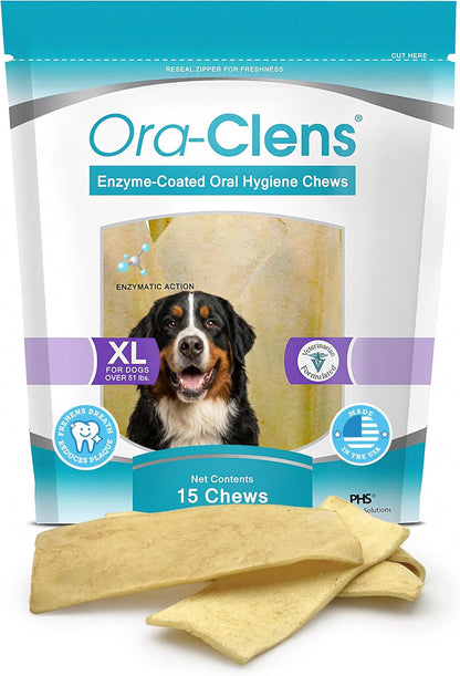 Oral Hygiene Chews for Small Dogs-Enzymatic Dental Treats for Daily Oral Care, Cleans Teeth and Freshens Breath, Reduces Plaque, Bacteria and Tartar Build Up Without Brushing-30 Chews