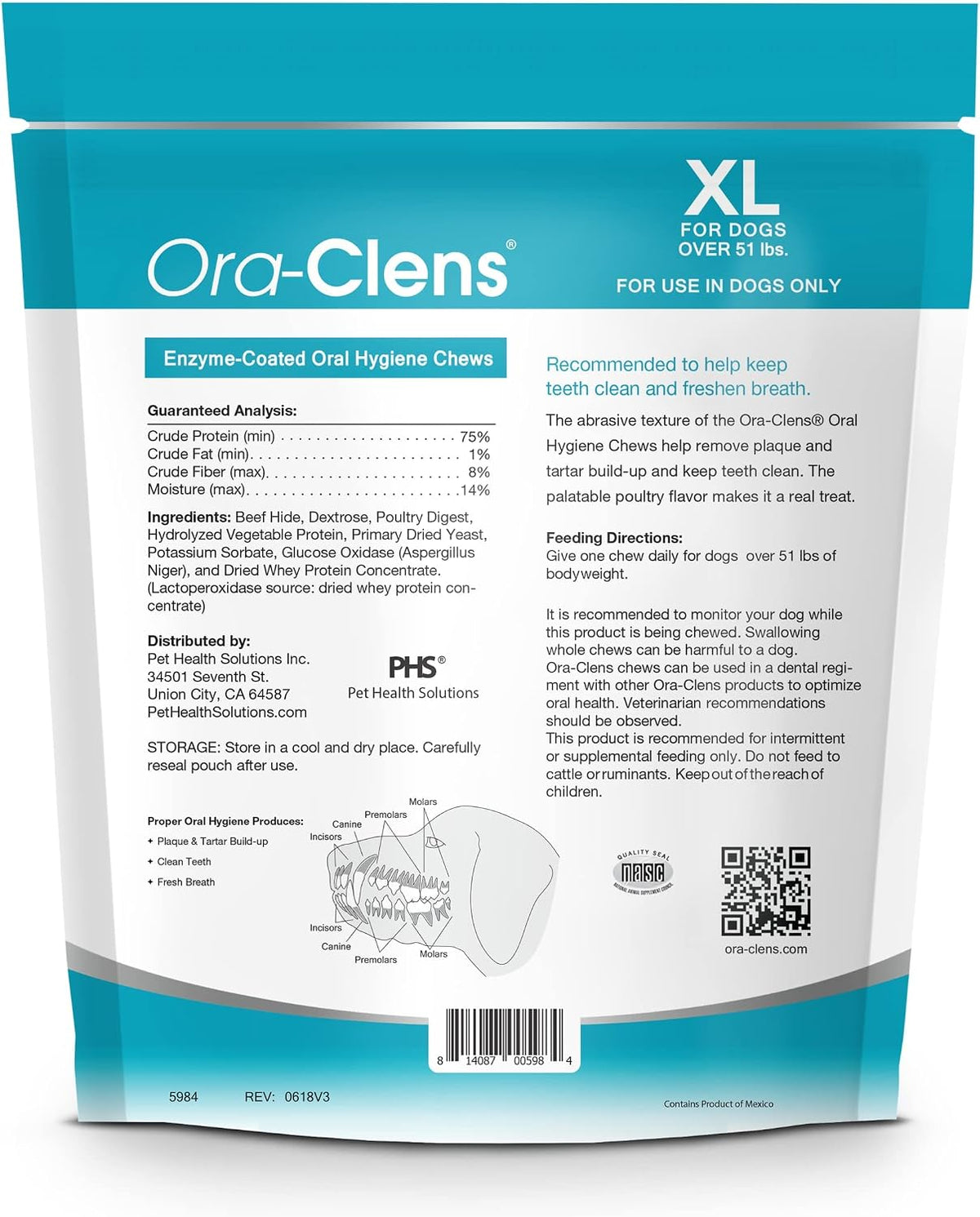Oral Hygiene Chews for Small Dogs-Enzymatic Dental Treats for Daily Oral Care, Cleans Teeth and Freshens Breath, Reduces Plaque, Bacteria and Tartar Build Up Without Brushing-30 Chews