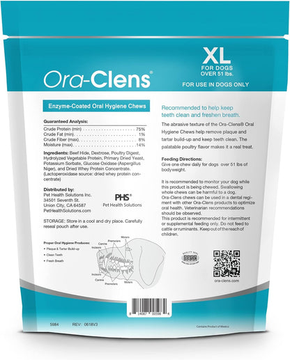 Oral Hygiene Chews for Small Dogs-Enzymatic Dental Treats for Daily Oral Care, Cleans Teeth and Freshens Breath, Reduces Plaque, Bacteria and Tartar Build Up Without Brushing-30 Chews