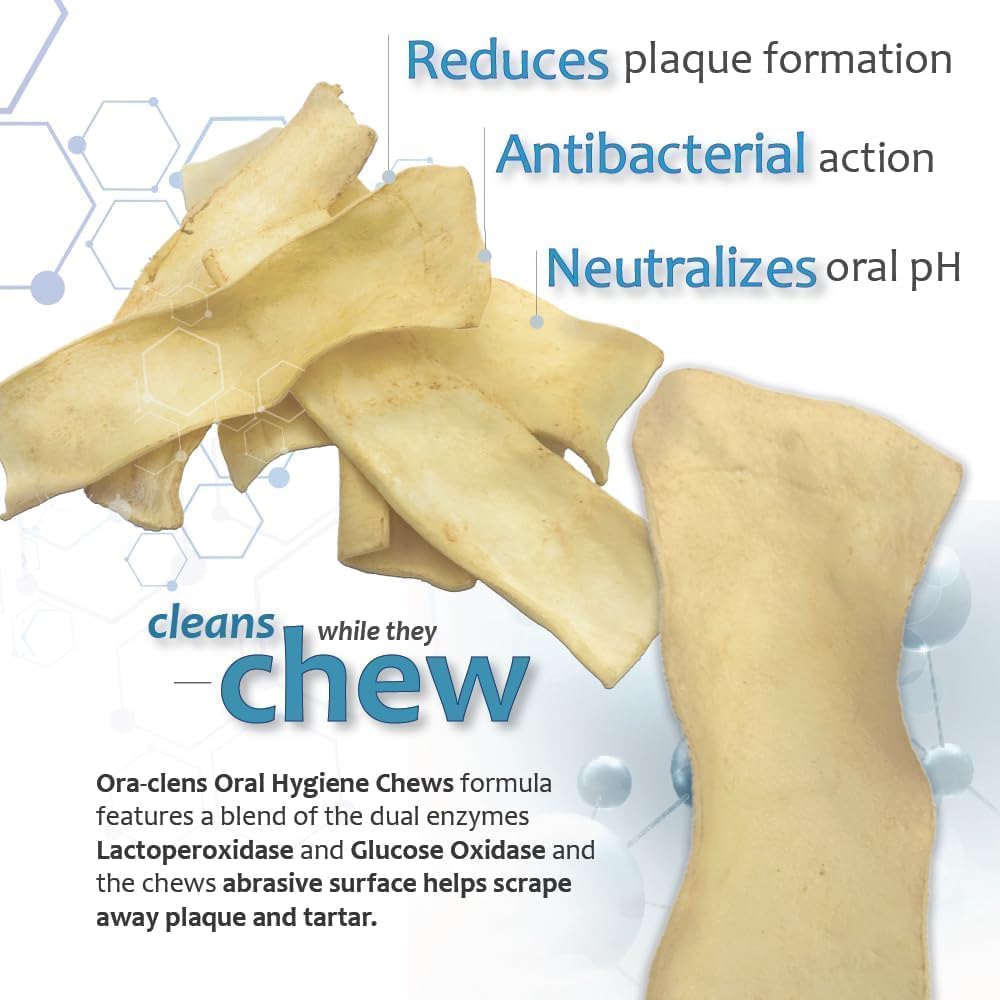 Oral Hygiene Chews for Small Dogs-Enzymatic Dental Treats for Daily Oral Care, Cleans Teeth and Freshens Breath, Reduces Plaque, Bacteria and Tartar Build Up Without Brushing-30 Chews