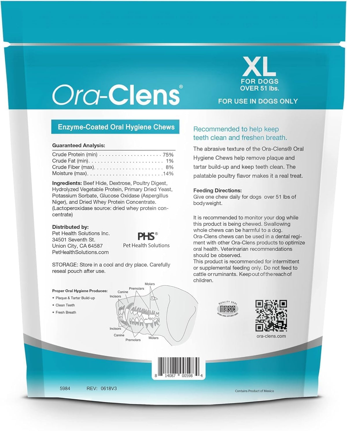 Oral Hygiene Chews for Small Dogs-Enzymatic Dental Treats for Daily Oral Care, Cleans Teeth and Freshens Breath, Reduces Plaque, Bacteria and Tartar Build Up Without Brushing-30 Chews
