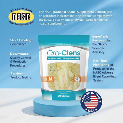 Oral Hygiene Chews for Small Dogs-Enzymatic Dental Treats for Daily Oral Care, Cleans Teeth and Freshens Breath, Reduces Plaque, Bacteria and Tartar Build Up Without Brushing-30 Chews