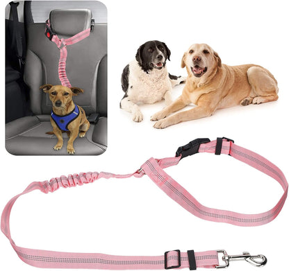 Dog Seat Belt for Car, Dog Car Harness Dog Nylon Reflective Safety Seatbelt Strap Crash Tested Dog Seat Belt Dog Restraints Vehicle Seatbelts Harness Puppy Safety Harness for