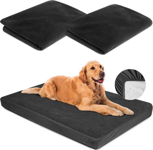 Dog Bed Covers Replacement Waterproof for Dog Bedding Washable Grey 2 Pack 35" x 44" XL