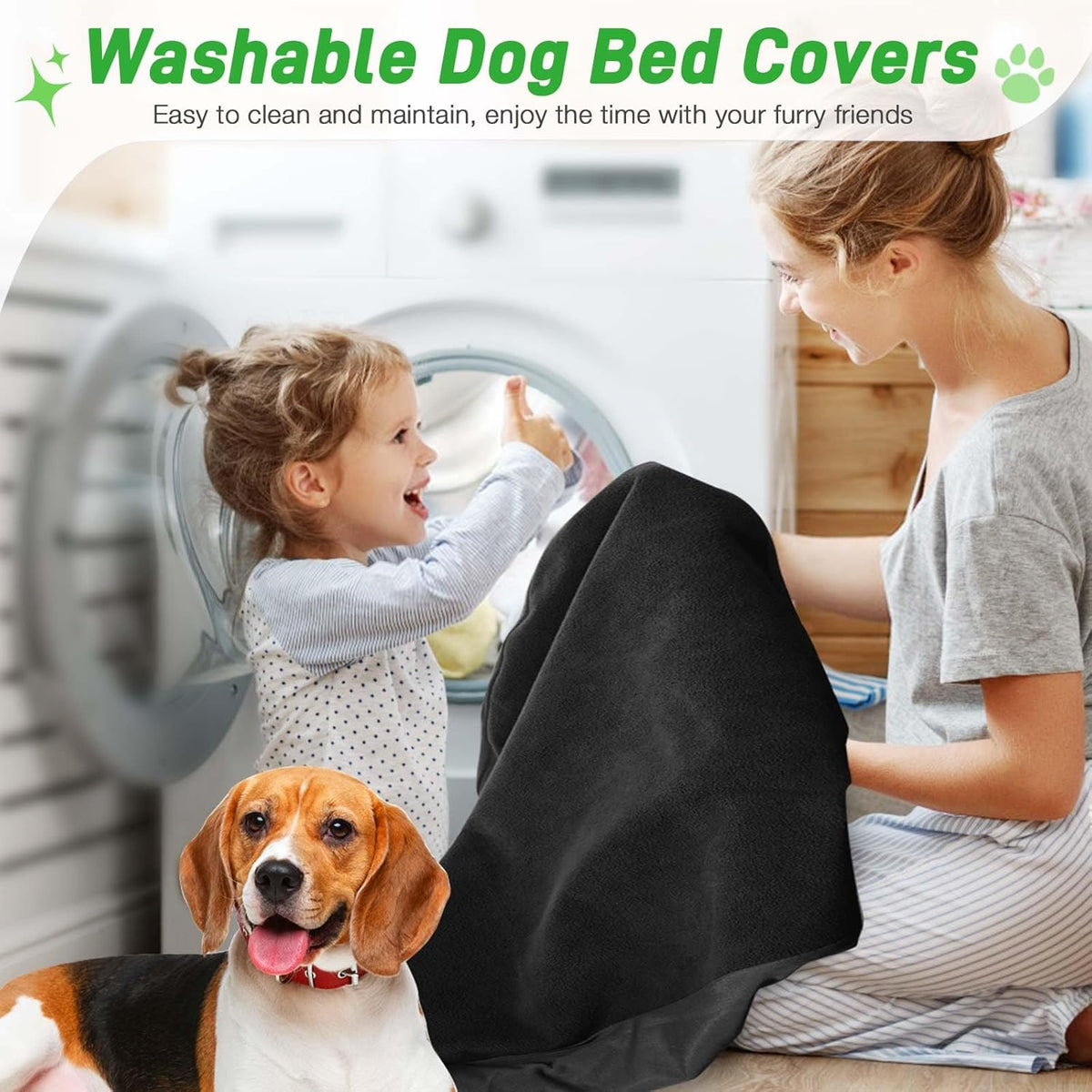 Dog Bed Covers Replacement Waterproof for Dog Bedding Washable Grey 2 Pack 35" x 44" XL