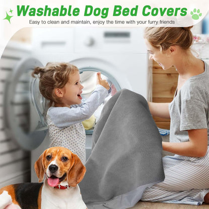 Dog Bed Covers Replacement Waterproof for Dog Bedding Washable Grey 2 Pack 35" x 44" XL