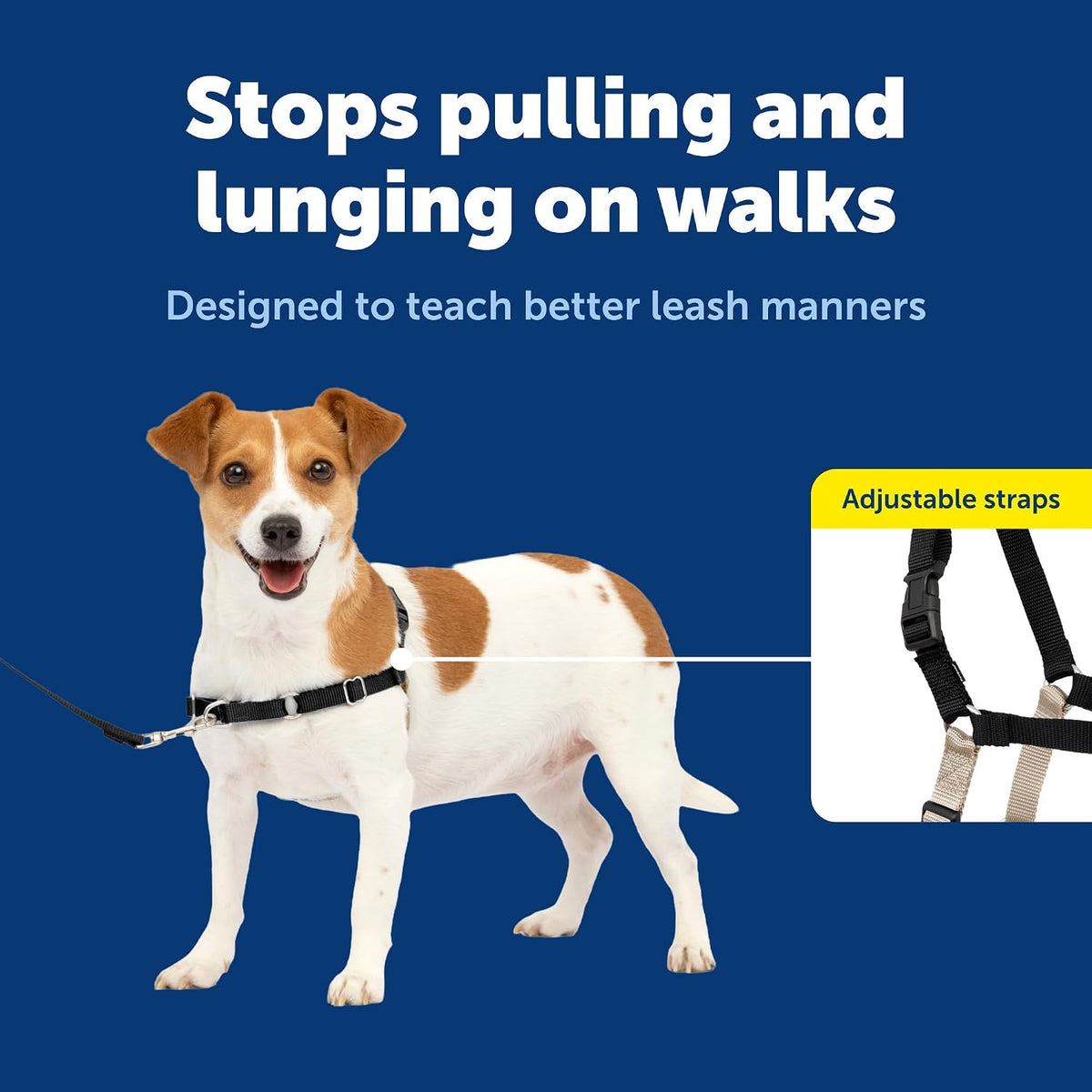 Easy Walk Harness, No Pull Dog Harness, Black, Medium | Patented Martingale Loop Gives Gradual Shoulder Pressure to Stop Pulling, Front-Chest Leash Clip Prevents Gagging