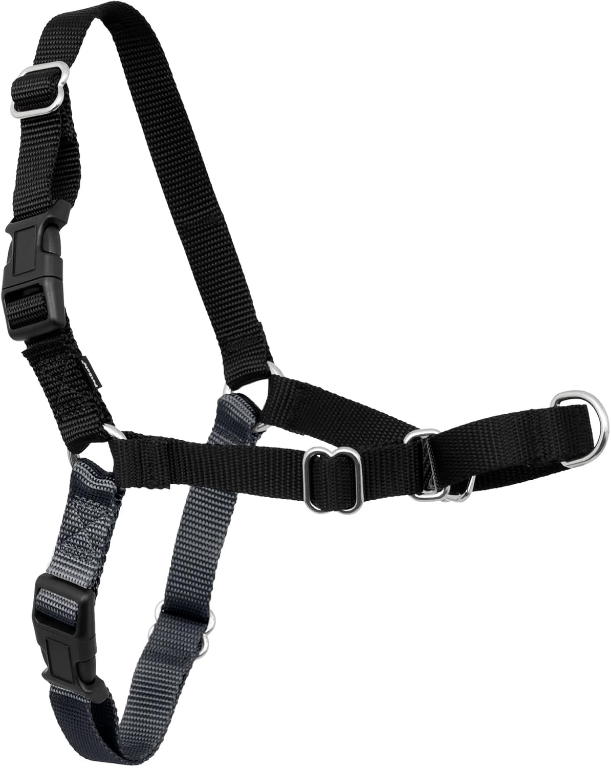 Easy Walk Harness, No Pull Dog Harness, Black, Medium | Patented Martingale Loop Gives Gradual Shoulder Pressure to Stop Pulling, Front-Chest Leash Clip Prevents Gagging