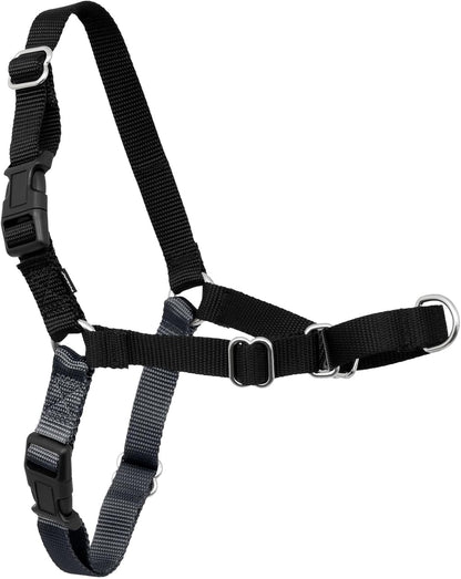 Easy Walk Harness, No Pull Dog Harness, Black, Medium | Patented Martingale Loop Gives Gradual Shoulder Pressure to Stop Pulling, Front-Chest Leash Clip Prevents Gagging