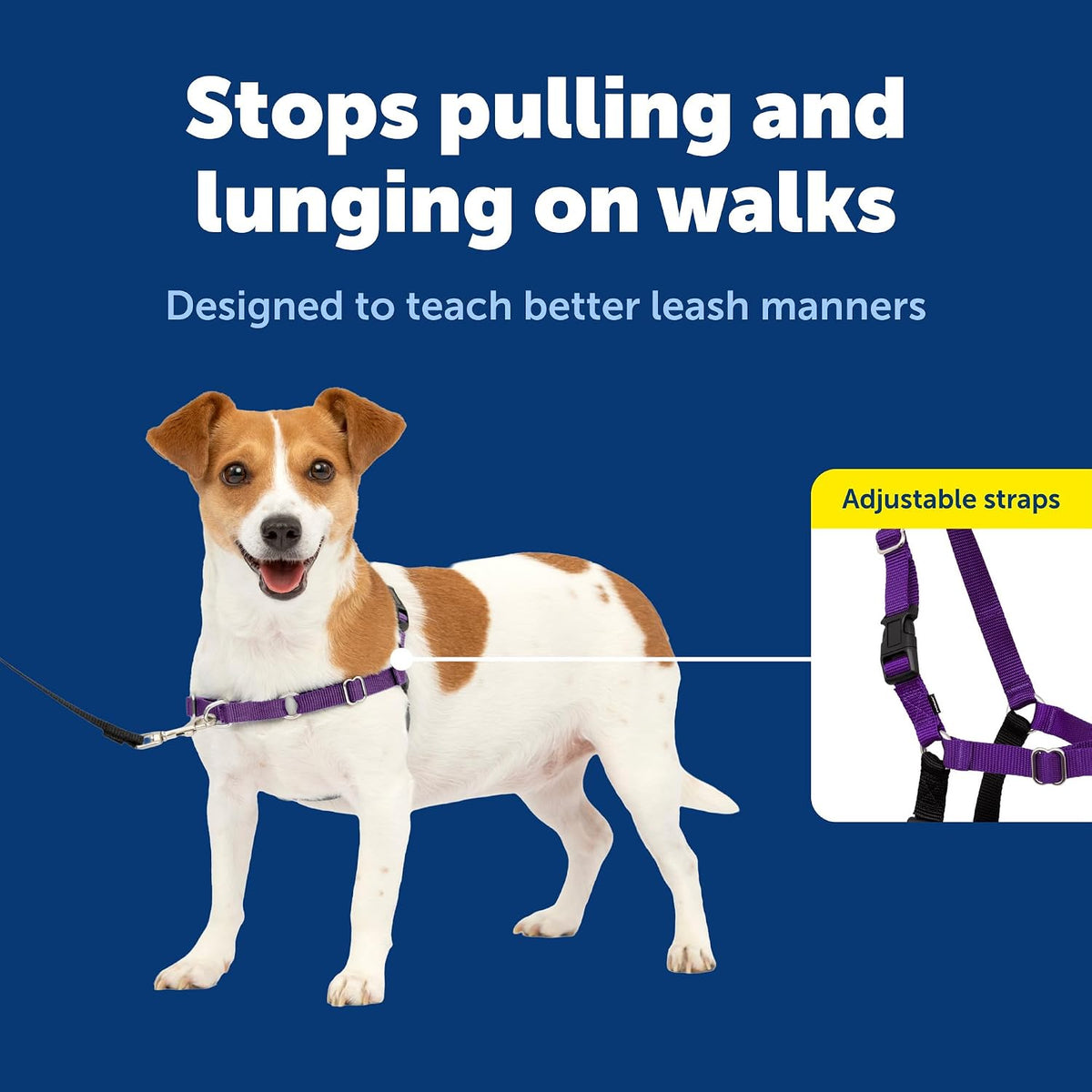 Easy Walk Harness, No Pull Dog Harness, Black, Medium | Patented Martingale Loop Gives Gradual Shoulder Pressure to Stop Pulling, Front-Chest Leash Clip Prevents Gagging