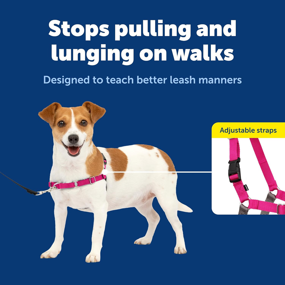 Easy Walk Harness, No Pull Dog Harness, Black, Medium | Patented Martingale Loop Gives Gradual Shoulder Pressure to Stop Pulling, Front-Chest Leash Clip Prevents Gagging