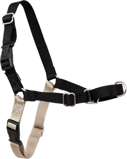 Easy Walk Harness, No Pull Dog Harness, Black, Medium | Patented Martingale Loop Gives Gradual Shoulder Pressure to Stop Pulling, Front-Chest Leash Clip Prevents Gagging