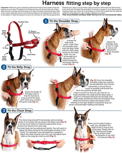 Easy Walk Harness, No Pull Dog Harness, Black, Medium | Patented Martingale Loop Gives Gradual Shoulder Pressure to Stop Pulling, Front-Chest Leash Clip Prevents Gagging