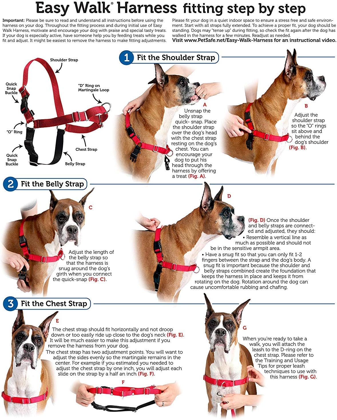 Easy Walk Harness, No Pull Dog Harness, Black, Medium | Patented Martingale Loop Gives Gradual Shoulder Pressure to Stop Pulling, Front-Chest Leash Clip Prevents Gagging
